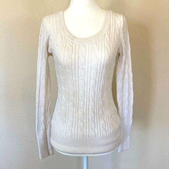 Old Navy Cable Knit Sweater Small Winter White Cream - Picture 1 of 4